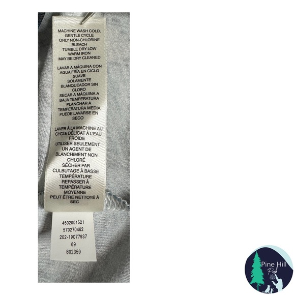 Chicos Tunic Top Size 2 US Large Teal Brown Asymmetrical Herringbone 3/4 Sleeves - Picture 6 of 8